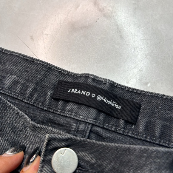 J Brand X Elsa Hosk Elsa Sunday Straight Jean in Faded Black - Picture 4 of 8